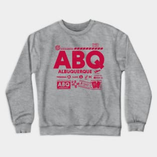 Vintage Albuquerque ABQ Airport Code Travel Day Retro Travel Tag New Mexico Crewneck Sweatshirt